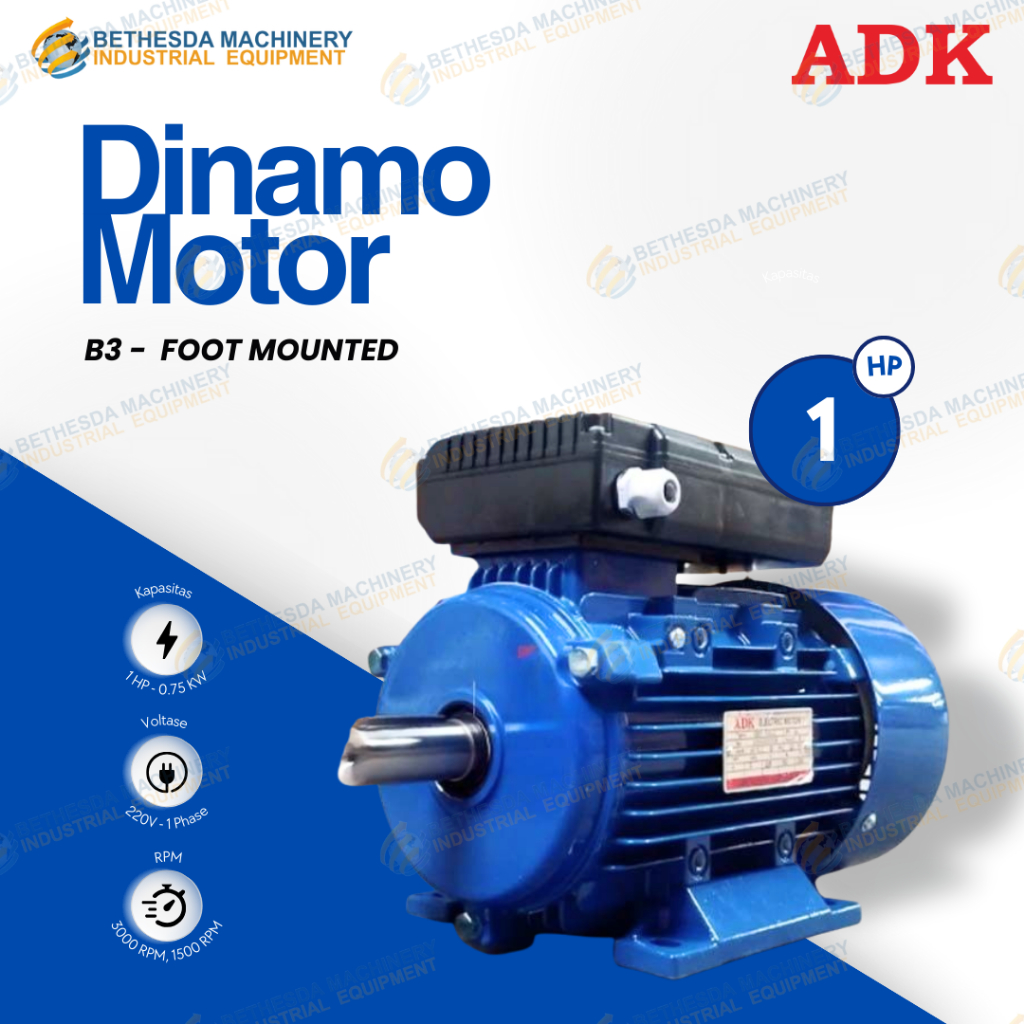 dynamo 1HP motor electric RPM 1500 dinamo 1 hp 1phase 4P