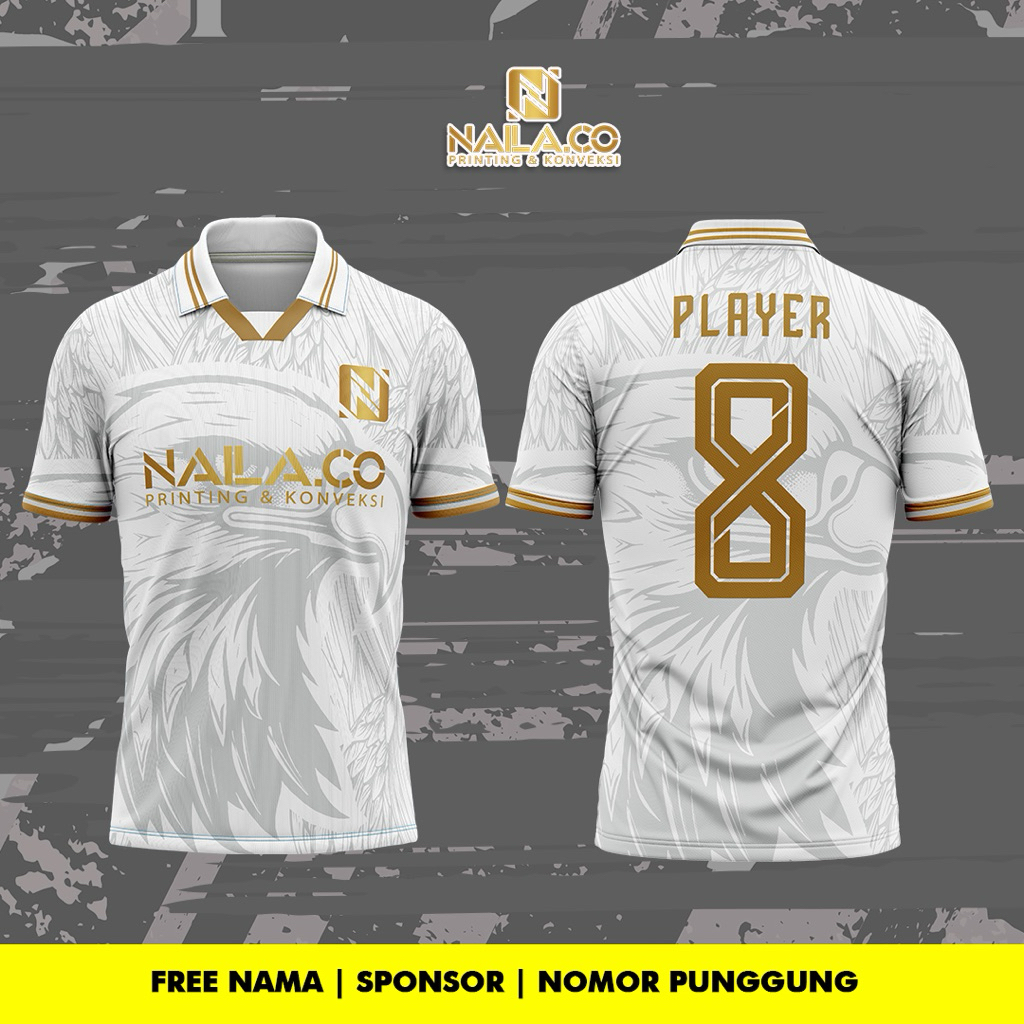 Jersey Custom Full Printing Bahan Embos | Baju Bola | Voli Premium