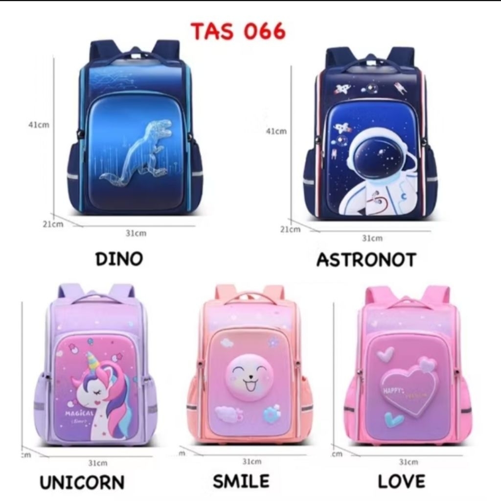 TAS RANSEL ASTRONOUT UNICORN DINOSAURUS TAS ANAK SEKOLAH COWOK TAS IMPORT ORI WATERPROOF