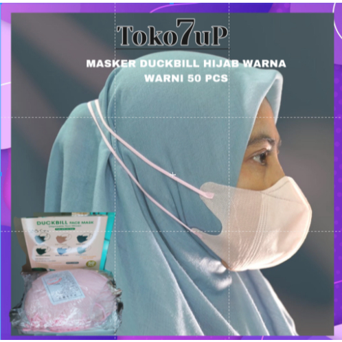 Masker Duckbill Hijab WARNA WARNI ISI 50 PCS Tebal