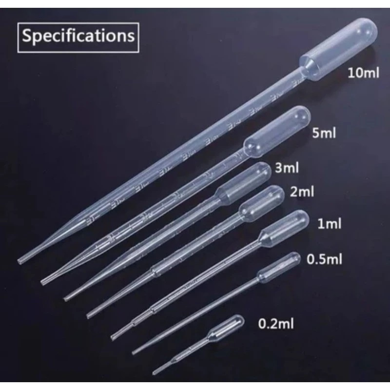 Pipet Tetes Plastik 2ml,3ml,5ml,10ml Pipet Lab Pipet Obat (Per 10pcs )