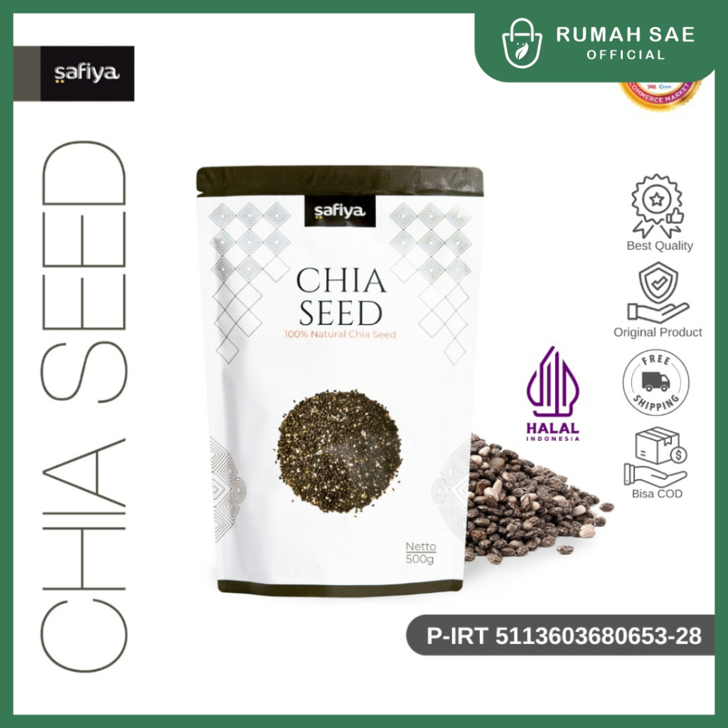 

Chia Seed Organik 500 Gram Organic Chiaseed Authentic Safiya Food / Chia Seed