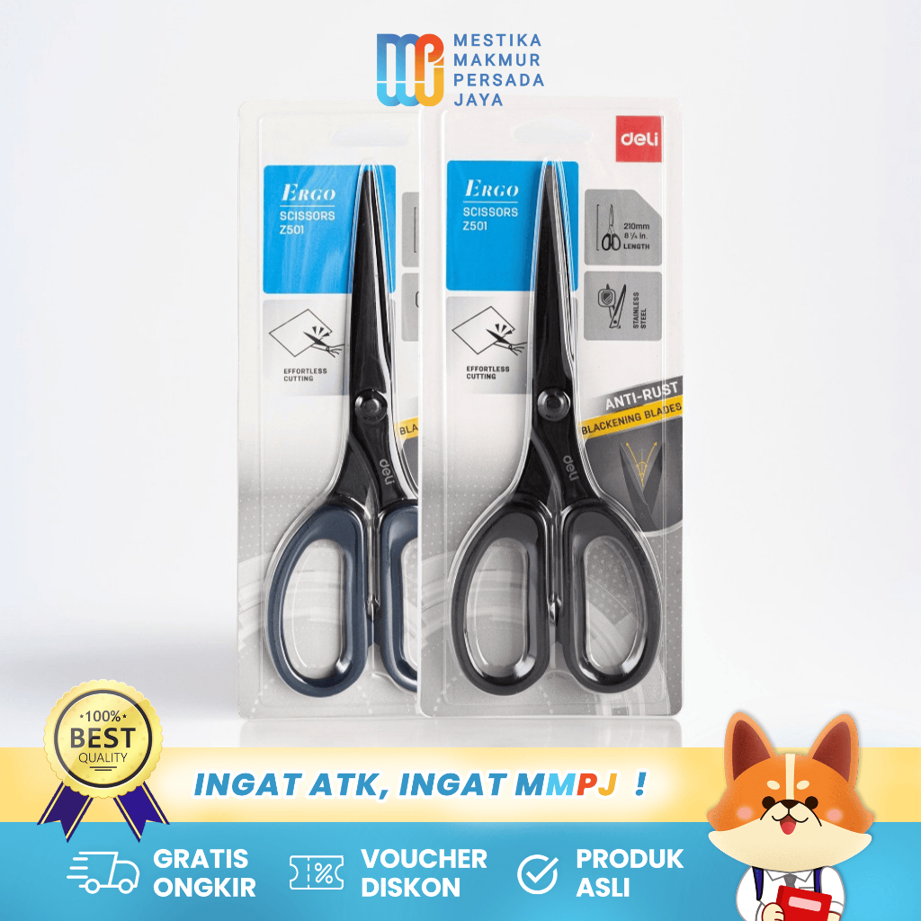 

Deli Gunting 210 mm – Gunting Kantor Stainless Anti-Rust EZ501