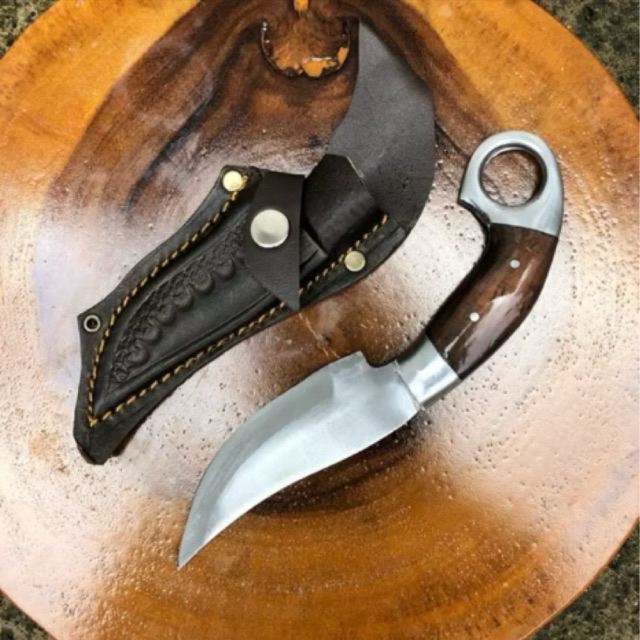 pisau seset sarung kulit | pisau serbaguna survival hunting