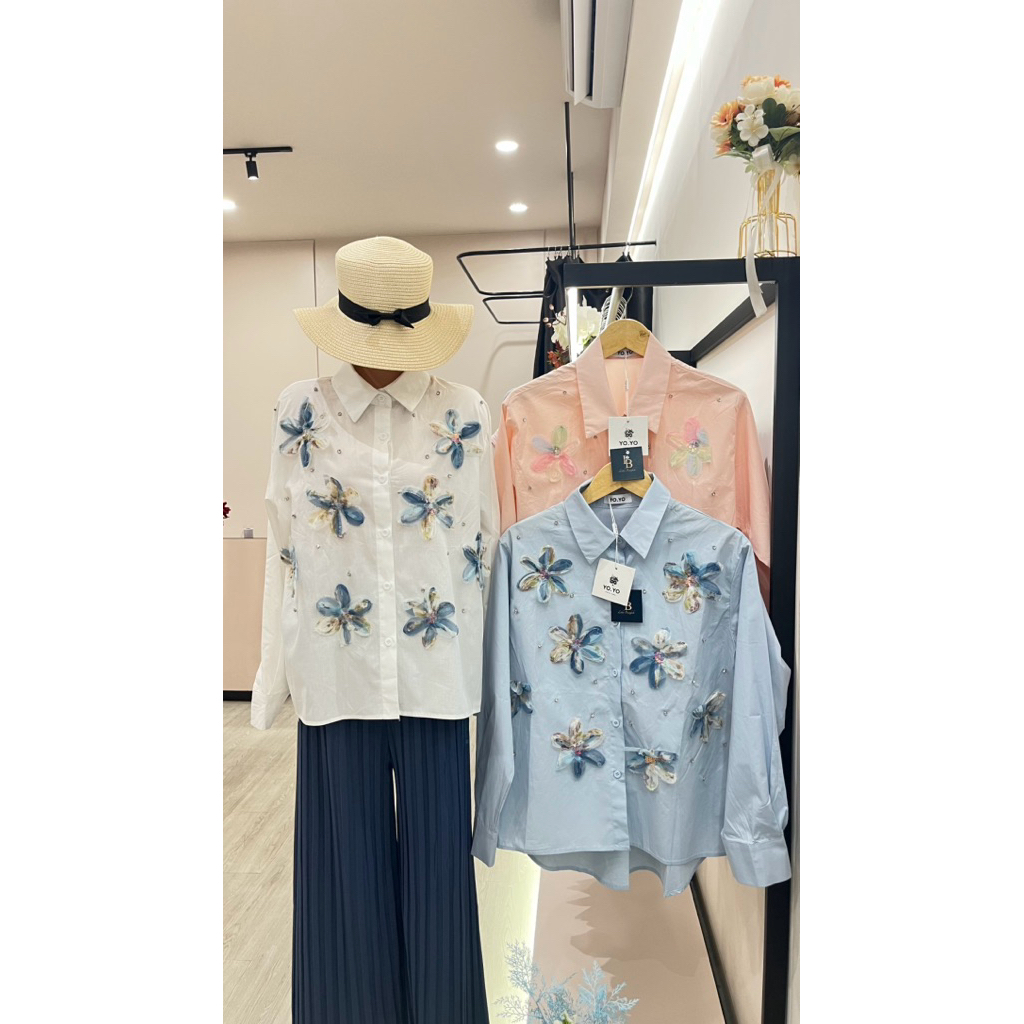 236 - blouse katun premium import | blouse motif bunga | Bkk