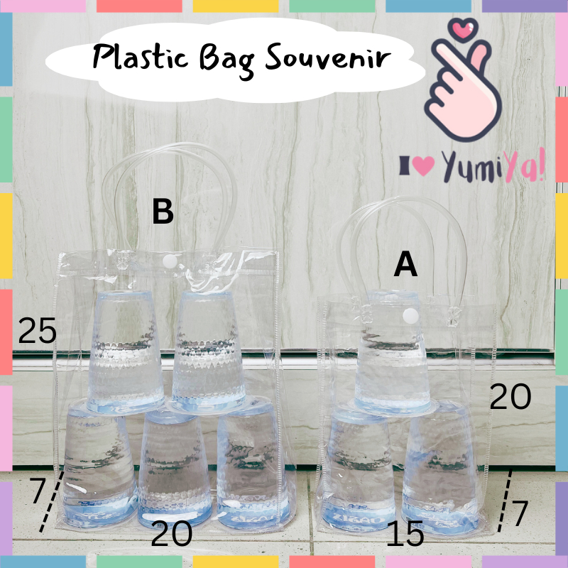 

Tas Mika Plastik Transparan Banyak Ukuran Bening Tebal Souvenir Ulang Tahun Hampers Goodie Bag Tote Bag PVC