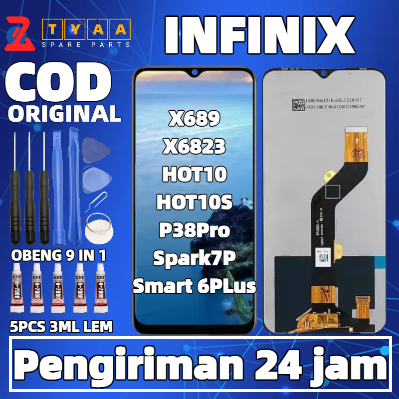 ORIGINAL LCD INFINIX HOT10T/HOT10S/X689/X689B/X689D/Smart6PLus/Spark7P/P38Pro/X6823 Touchscreen Orig