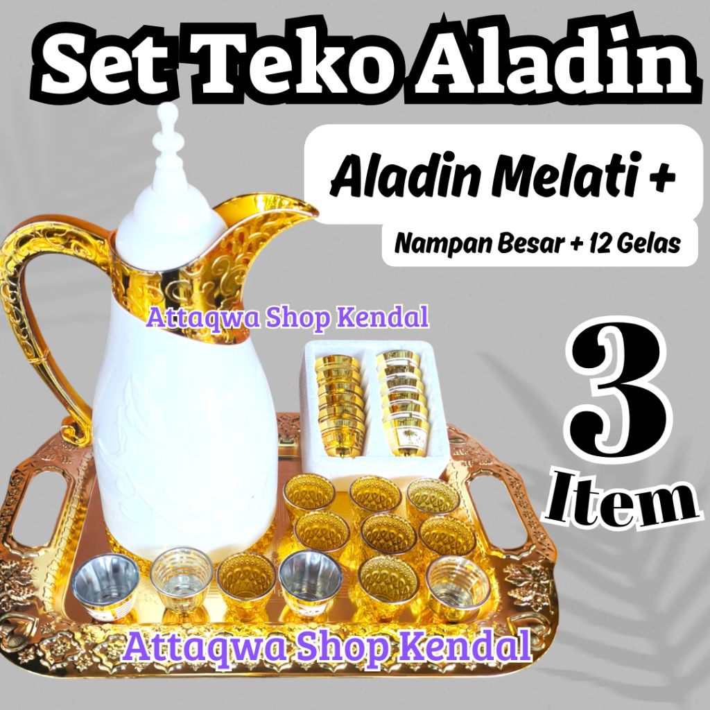 Set Teko Aladin Arab Sultan Set teko gelas nampan (3 Item)