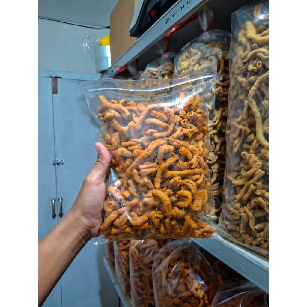 

(CHAVEBAXT) PAKET BUNDLING Keripik usus ayam premium 1kg/Usus krispi pedas daun jeruk 1kg