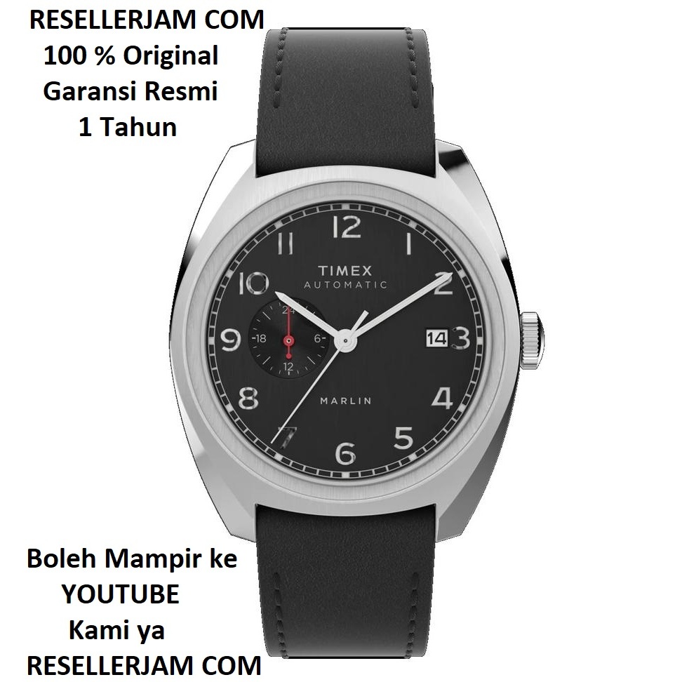 Jam Tangan Timex TW2V62100 Automatic Marlin Leather Black Original Garansi Resmi