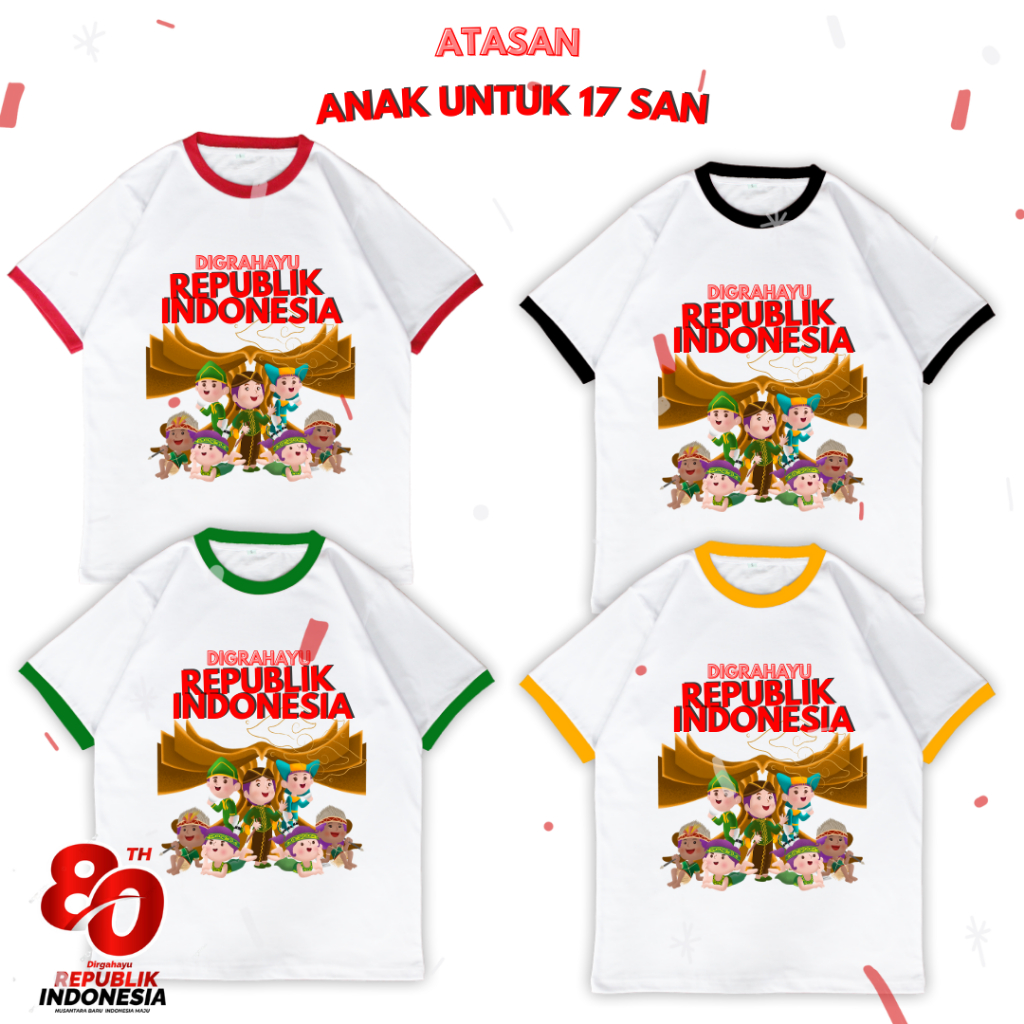 Kaos anak ringer tee custom nama laki laki dan perempuan usia 1-10