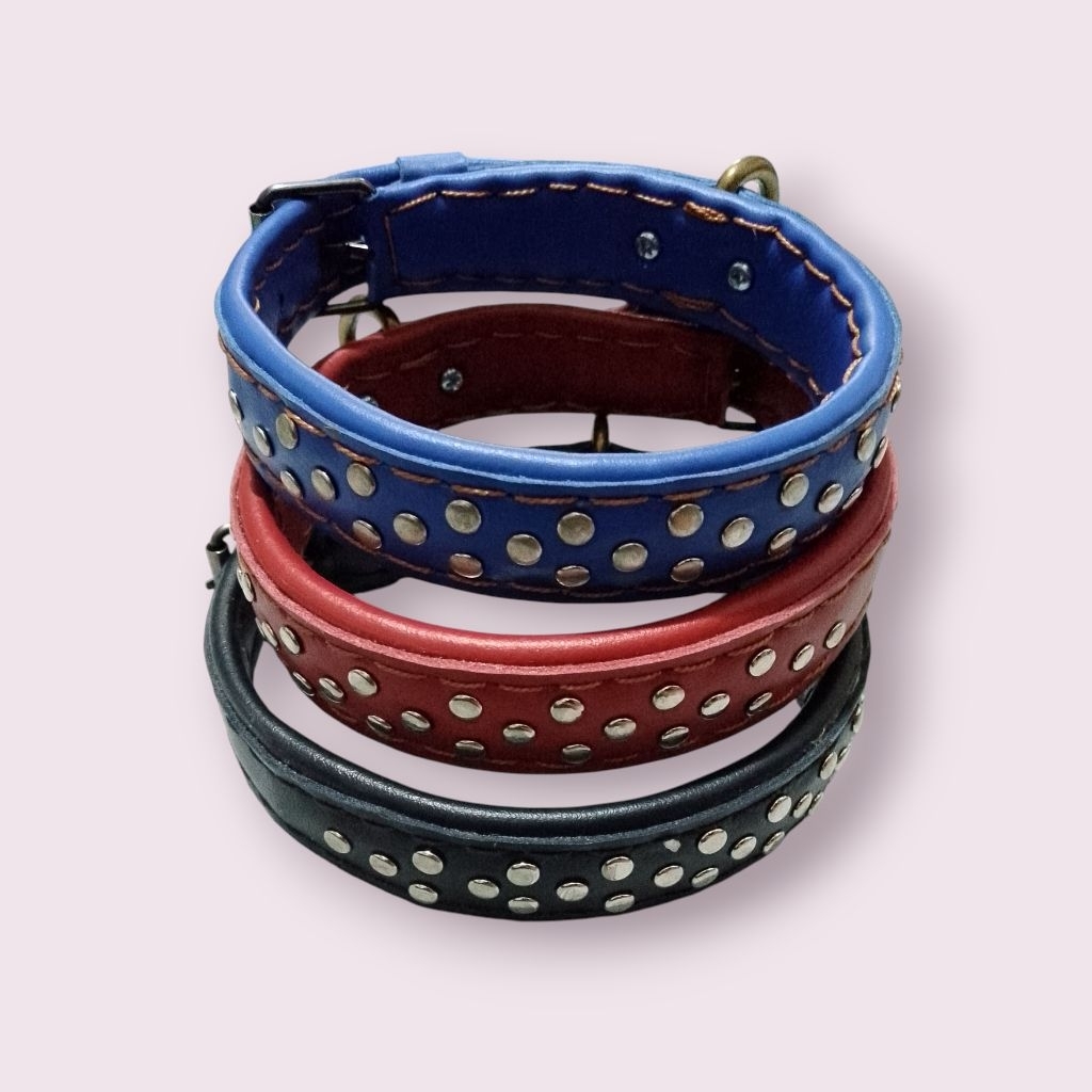 kalung anjing kampung 2 jari bahan kulit asli