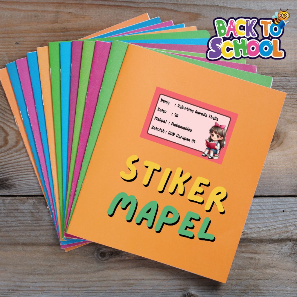 

(SIAP PAKAI) 10 Pcs Sticker Label Buku Mata Pelajaran Anak Sekolah - Stiker Label Nama Buku Matpel Karakter Lucu Kartun