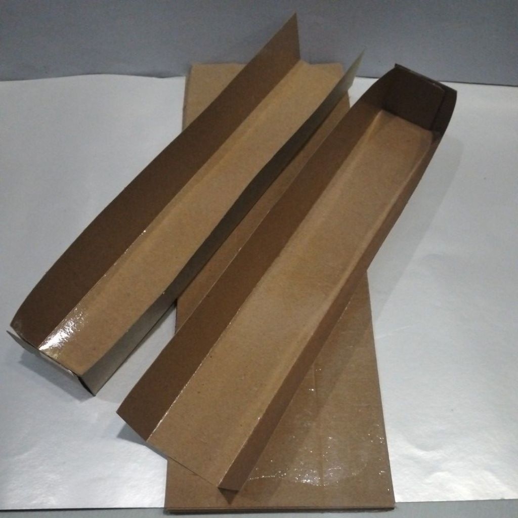 

100 pcs/lembar Kotak Kemasan Kentang Goreng Crispy Ukuran 32x4x5cm / Kotak Kentang Spiral / Kotak Sate Cumi