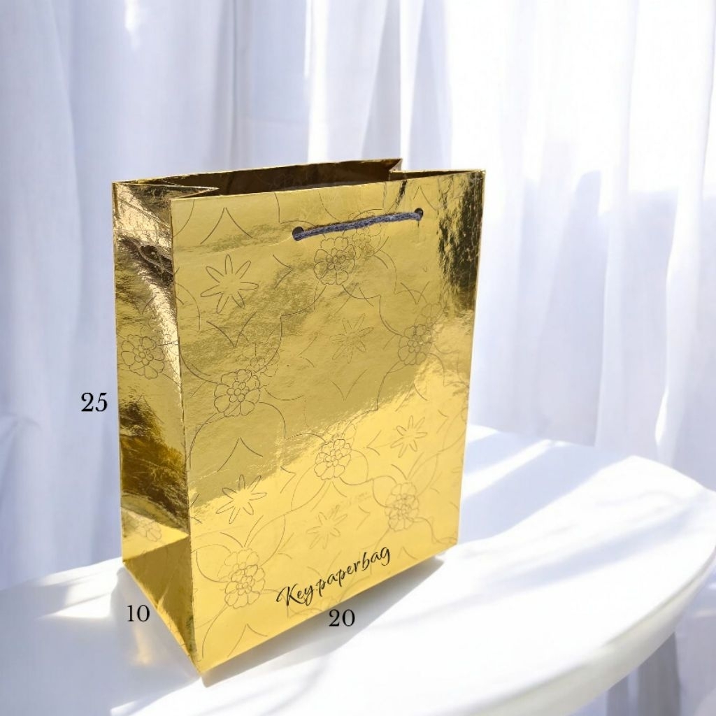 

Paper Bag Gold Laminasi Glossy Uk 20x25