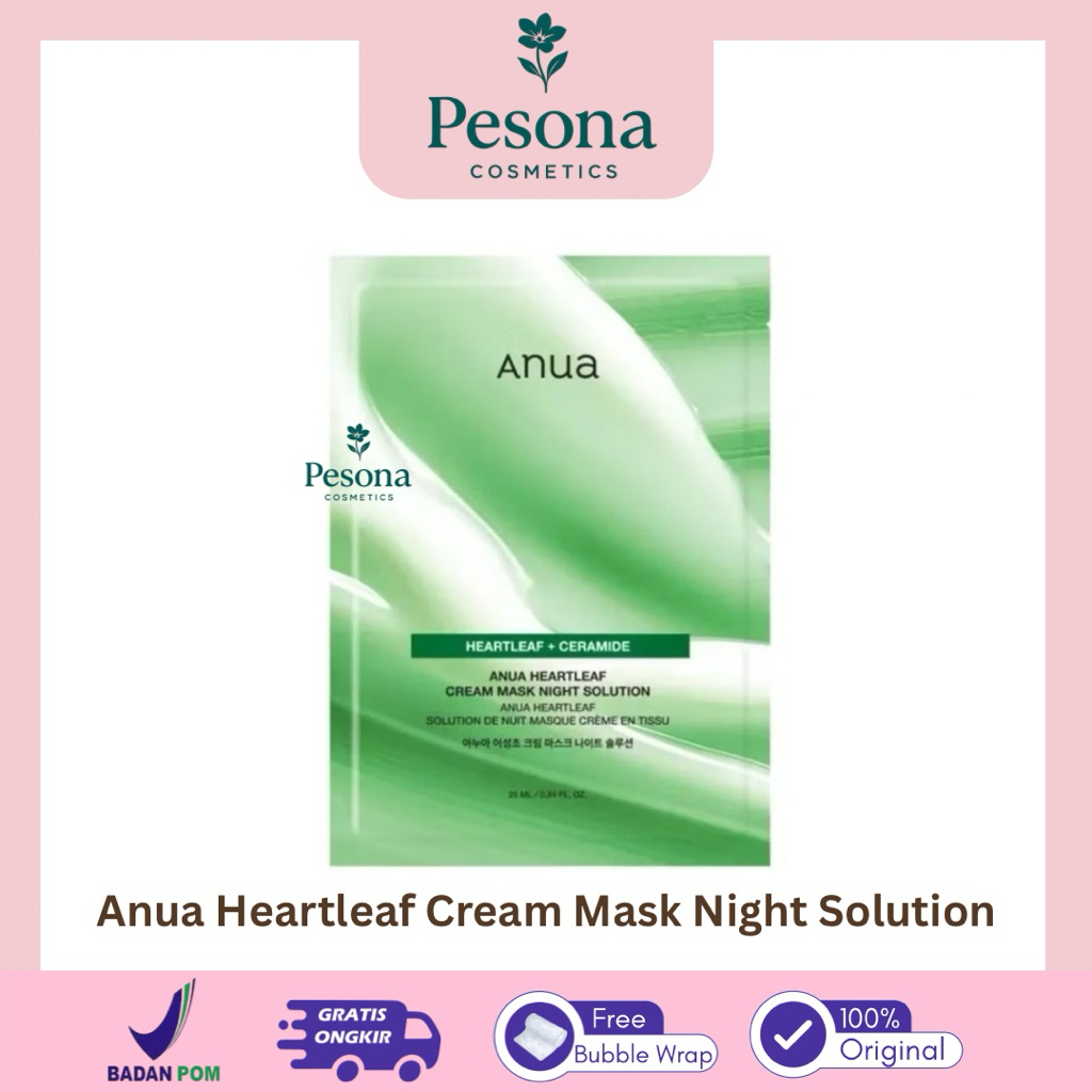 Anua Heartleaf Cream Mask Night 1 Pc - Anua Heartleaf Soothing Mask - Masker Menenangkan Kulit