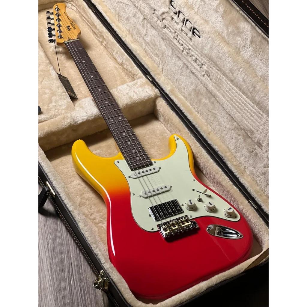 SQOE SEST1001 HSS Custom Shop Series in Tequila Sunrise Limited Edition with Hardshell Case