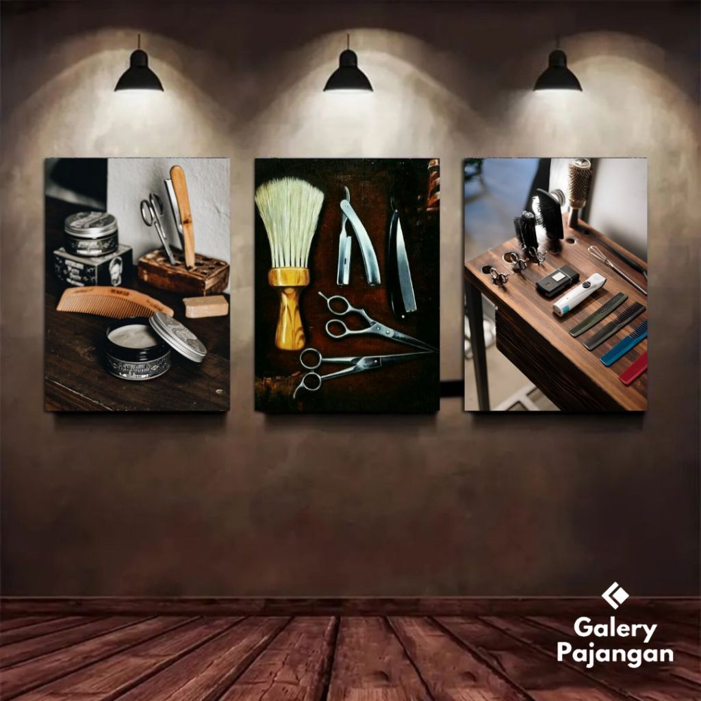 GPS - Poster Barbershop Vintage Hiasan Dinding Walldecor Barbershop Vintage Poster Kayu Pajangan Hia