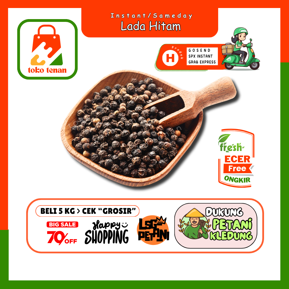 

Tokotenan // Merica Hitam / Lada Hitam Super -- Sayur Gunung ecer (H)
