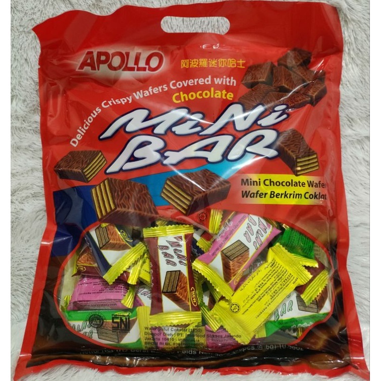 

[oddsolshop] pekanbaru/Apollo Mini Bar 50 PCS Chocolate Wafer Krim Cokelat Snack Biskuit Coklat