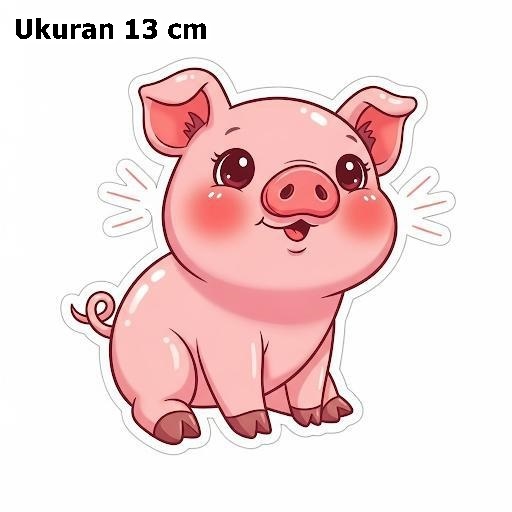 

Stiker Babi Pink imut lucu anti air ukuran 13cm Sticker hewan untuk motor mobil atau dinding rumah aksesoris dekorasi unik