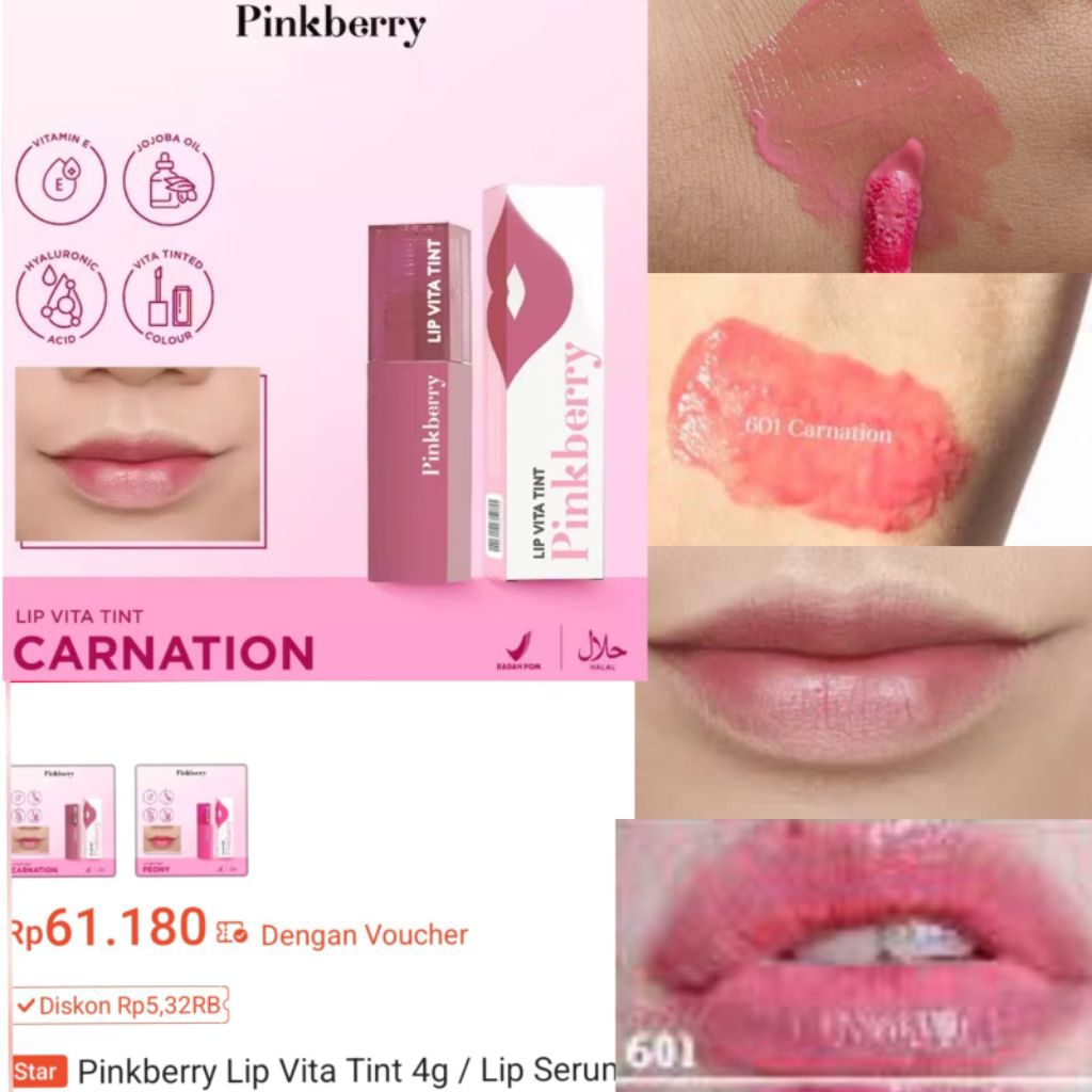Lip Tint Pinkberry Lip Vita Tint 601 Carnation
