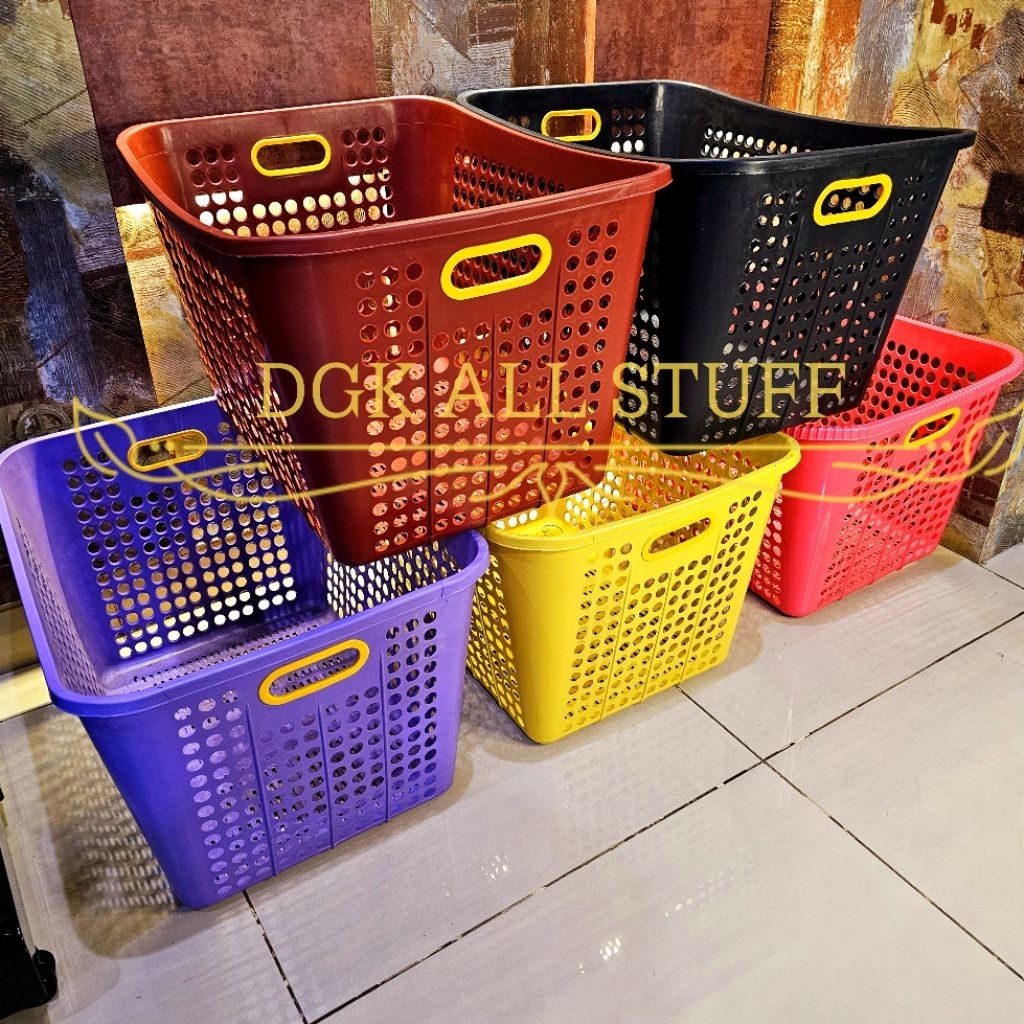 Keranjang Tempat Laundry Setrika Baju Pakaian Bayi Bersih Kotor Buah Pajero Jumbo Besar Tinggi Berpe