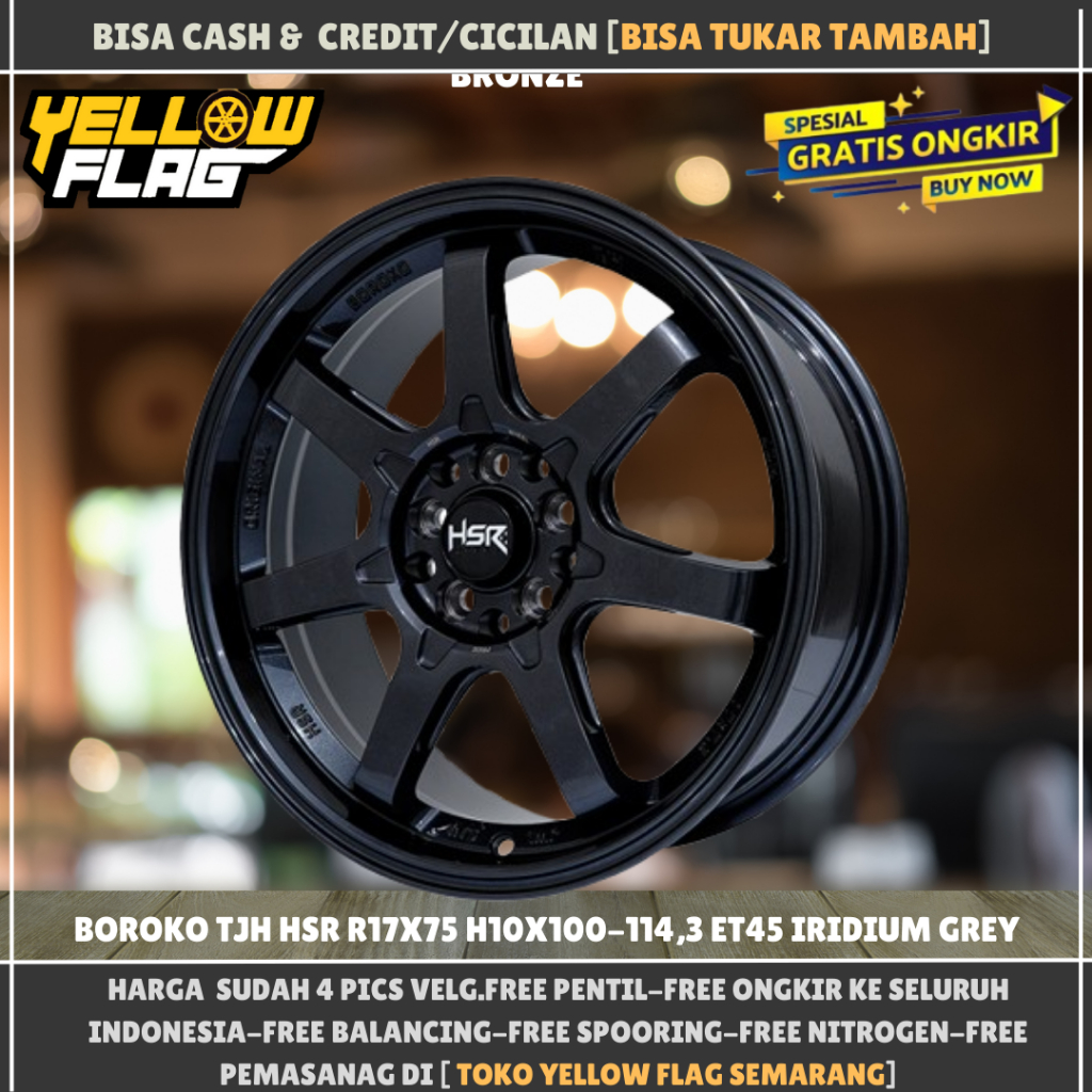 Promo velg mobil ring 17 untuk brz impreza innova r17 hsr boroko tjh lubang baud 5x100-5x114,3 grey