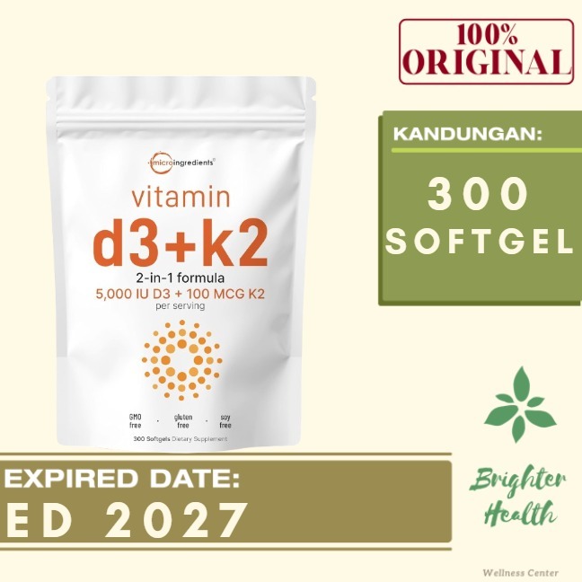Microingredients D3+K2 300 Gel Daily Vitamin IMPORT USA Original 100%