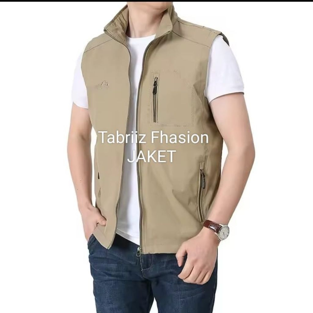 Jaket rompi vest motor pria casual Terlaris