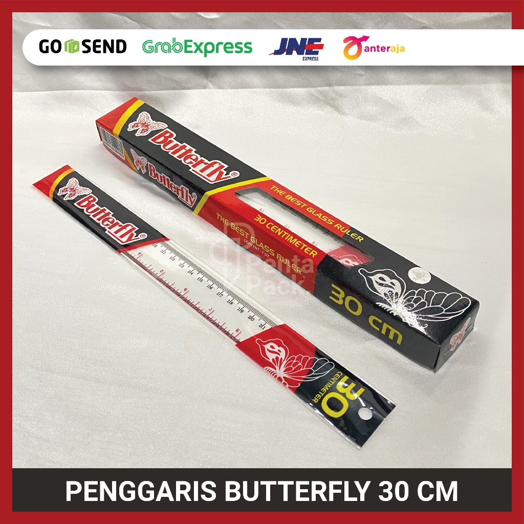 

Penggaris Plastik BUTTERFLY (30 cm) - Mika Glass Ruler