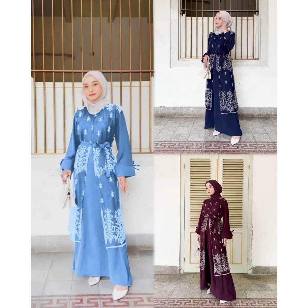 GAMIS OUTER FULL BRUKAT DRES KONDANGAN PREMIUM GAUN PESTA KEKINIAN ALEXA DRES CERUTY BABY DOLL