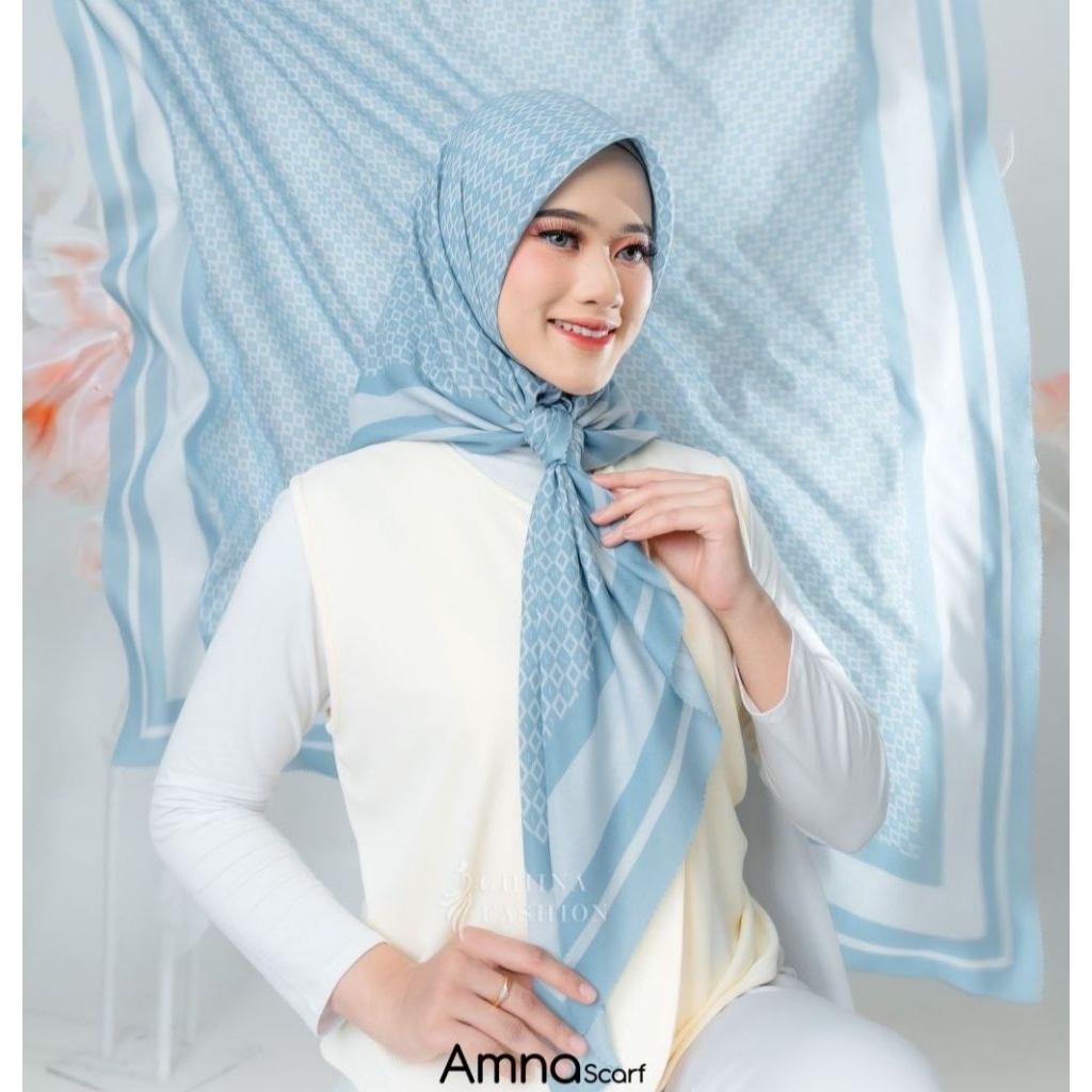 AMNA Scarf ORI by Ghiina Fashion // jilbab segi empat motif