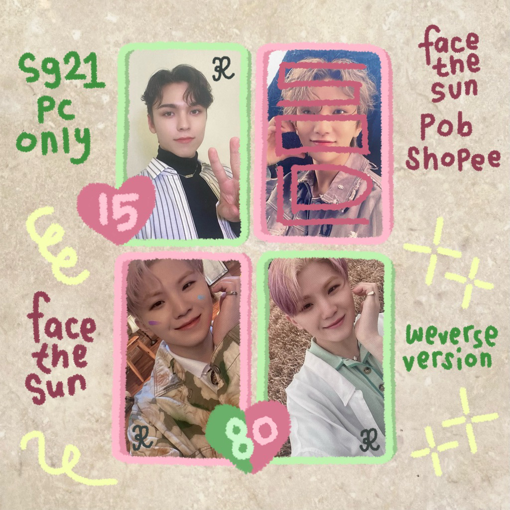 [READY] seventeen photocard vernon joshua woozi face the sun pob benefit shopee weverse ver version 