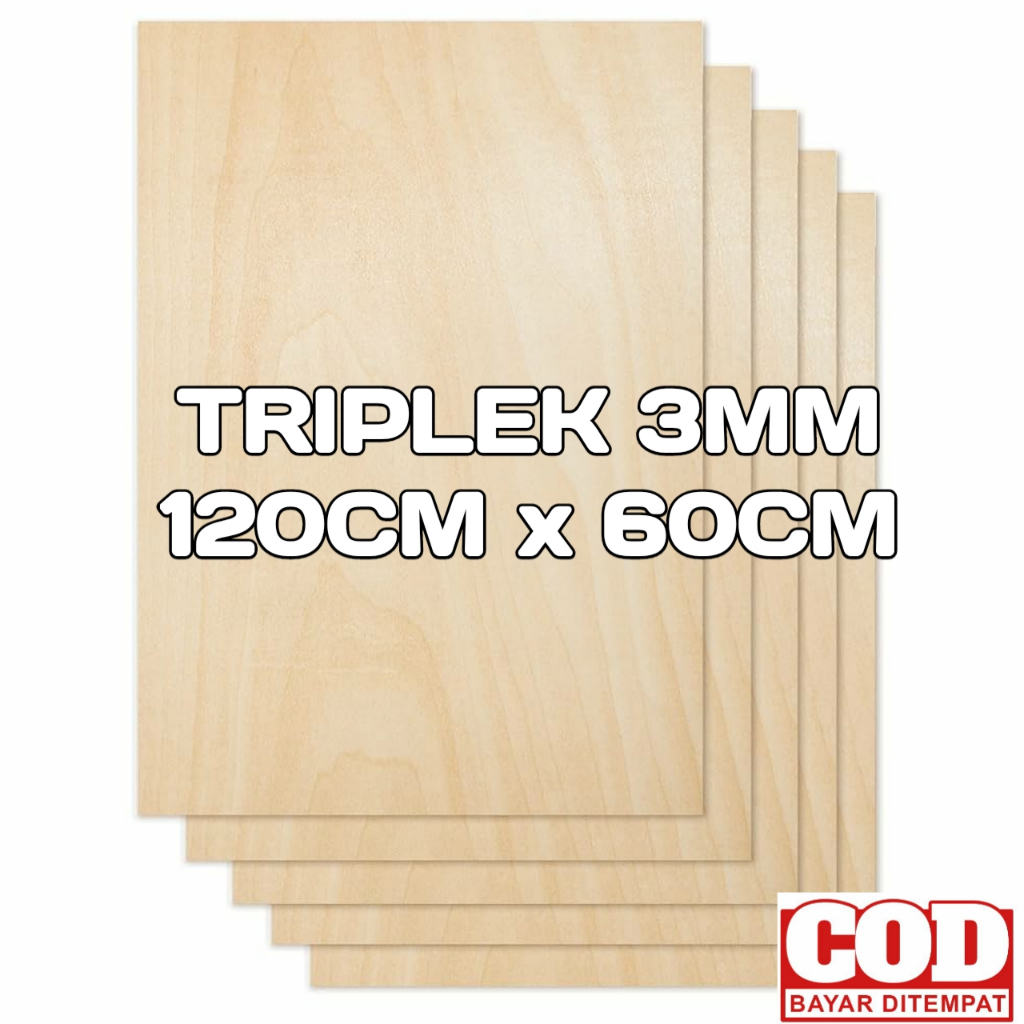 Triplek 3mm ukuran 60 x 120 cm bahan kerajinan