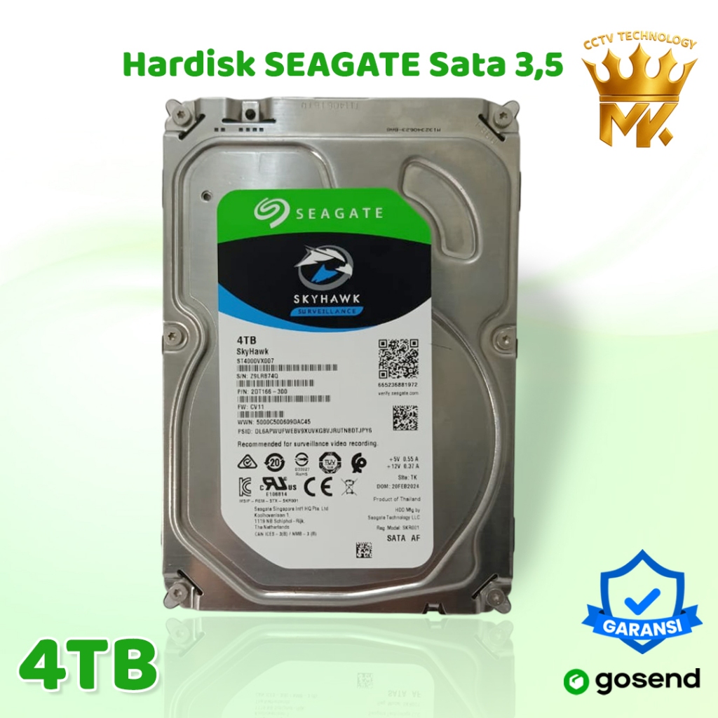 HARDISK CCTV 4TB SEAGATE INTERNAL | HDD CCTV