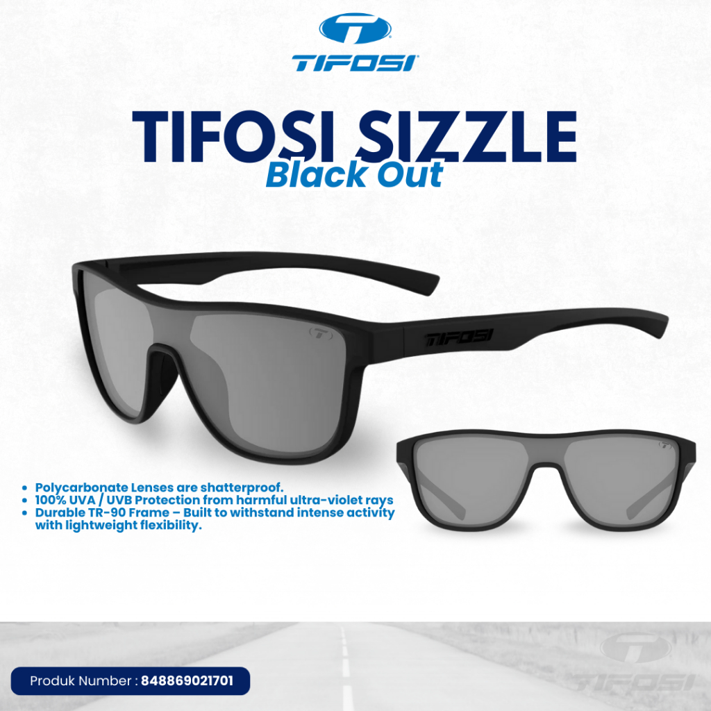 Kacamata Hitam - Kacamata Lari - Tifosi Sizzle BlackOut Kacamata Olahraga Lari Anti UV