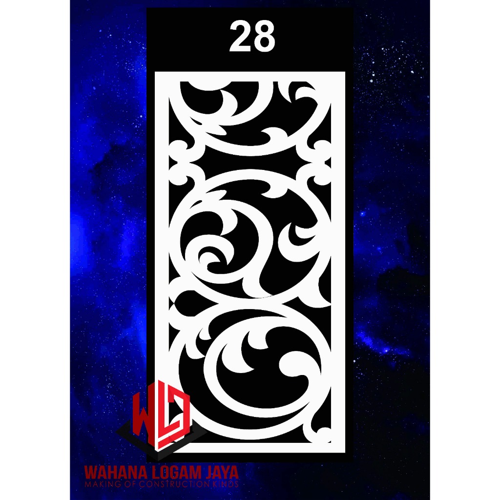 Custom Cutting Krawangan PVC Foam Board Ukuran 40CM X 80CM  Tebal 5MM CNC Router Ornamen Pagar Unik