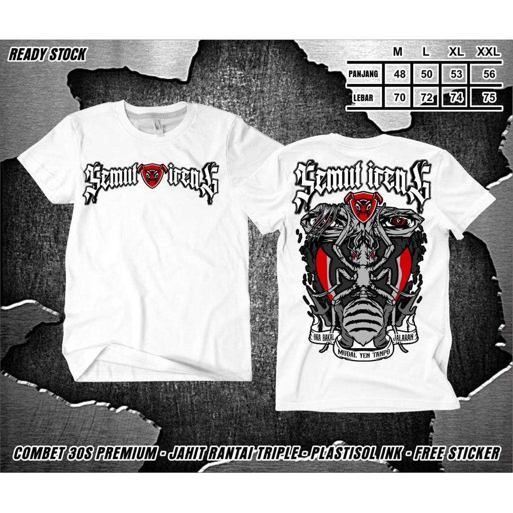 Kaos psht semut ireng warna putih