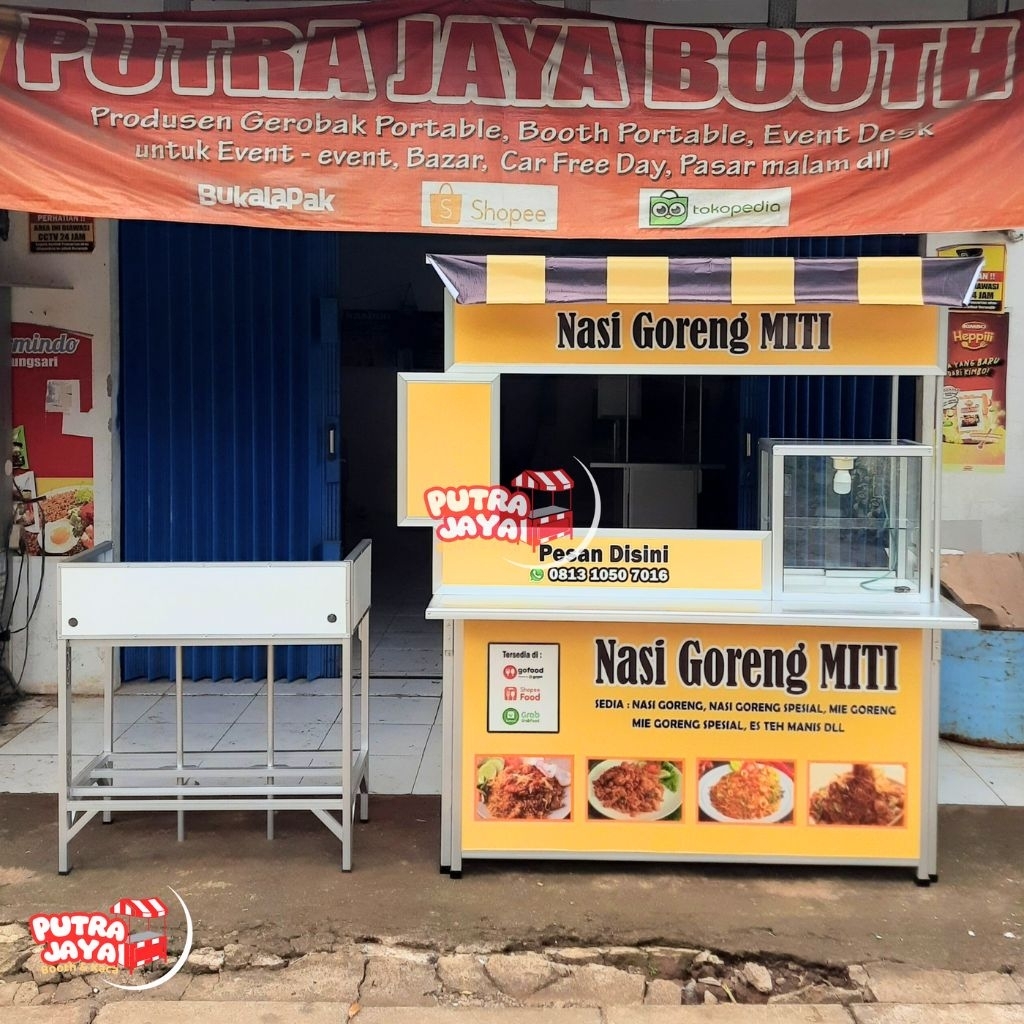 Booth Portable + Meja Kompor + Etalase lengkap gambar