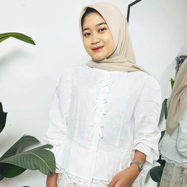 25031 - Atasan Blouse Pita Wanita Kekinian Tangan Panjang premium | Blouse Top Pita Atasan Wanita Ta