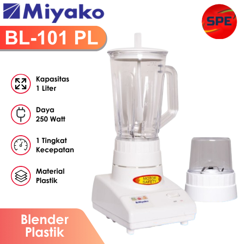 BLENDER PLASTIK MIYAKO KAPASITAS 1 LITER BL-101 PL GARANSI RESMI (MEDAN)