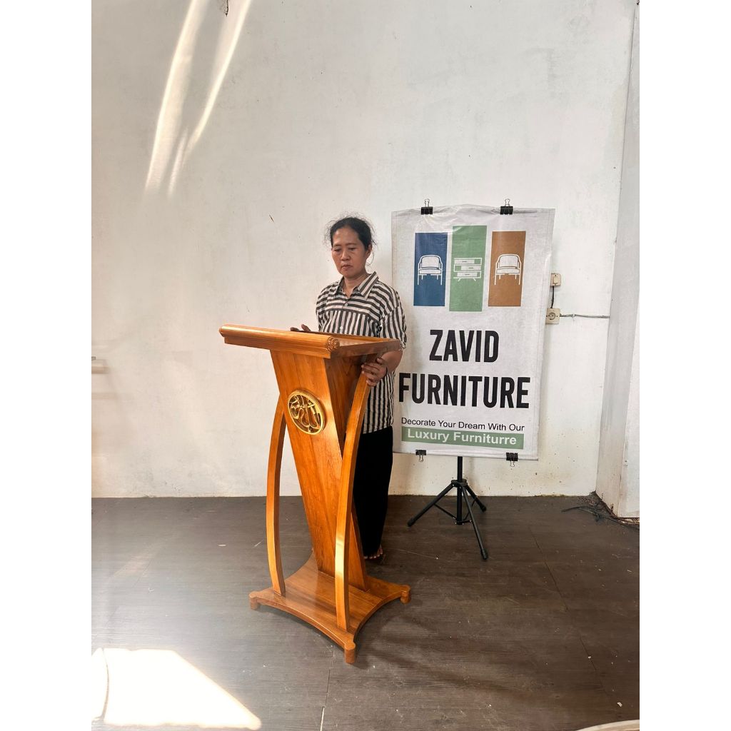 Podium Kayu Jati, Podium Minimalis, Podium Masjid, Mimbar Podium Minimalis, Mimbar Masjid Minimalis,