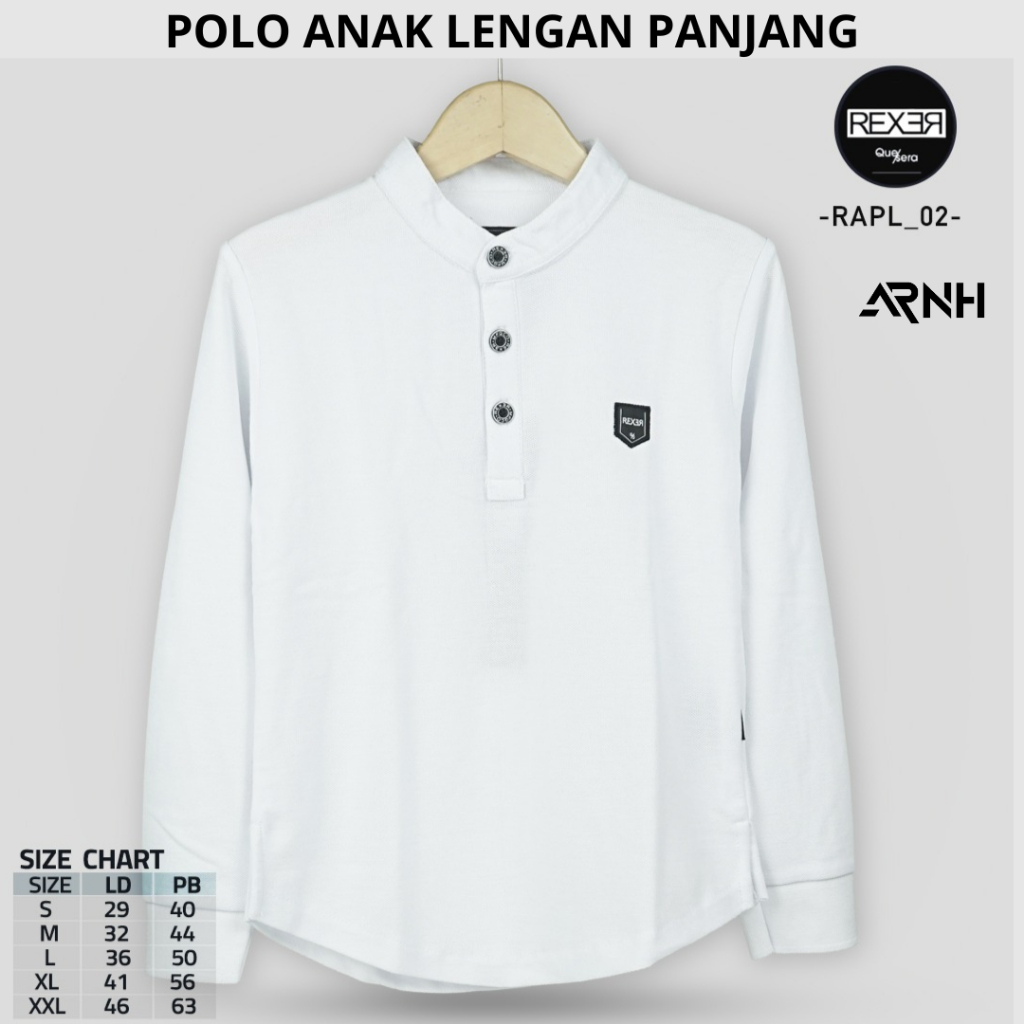 ARNH | Kaos Kerah Shanghai Anak Lengan Panjang