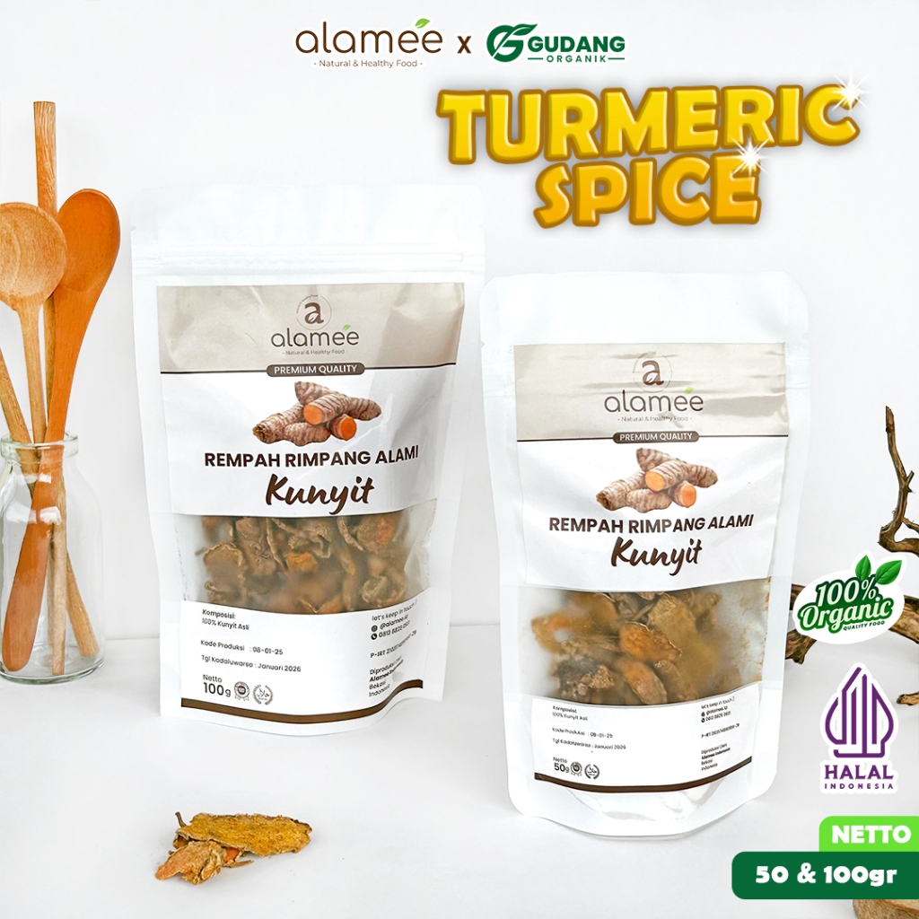 

ALAMEE rimpang kunyit aroma harum bumbu alami antiinflamasi tradisional cita rasa rempah aromatik