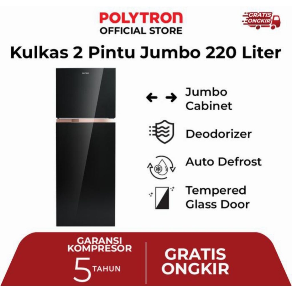 KULKAS POLYTRON 2 PINTU BELLEZA 220L PRW23MNX 2PINTU KULKAS POLYTRON 2 PINTU PRW 23MNX