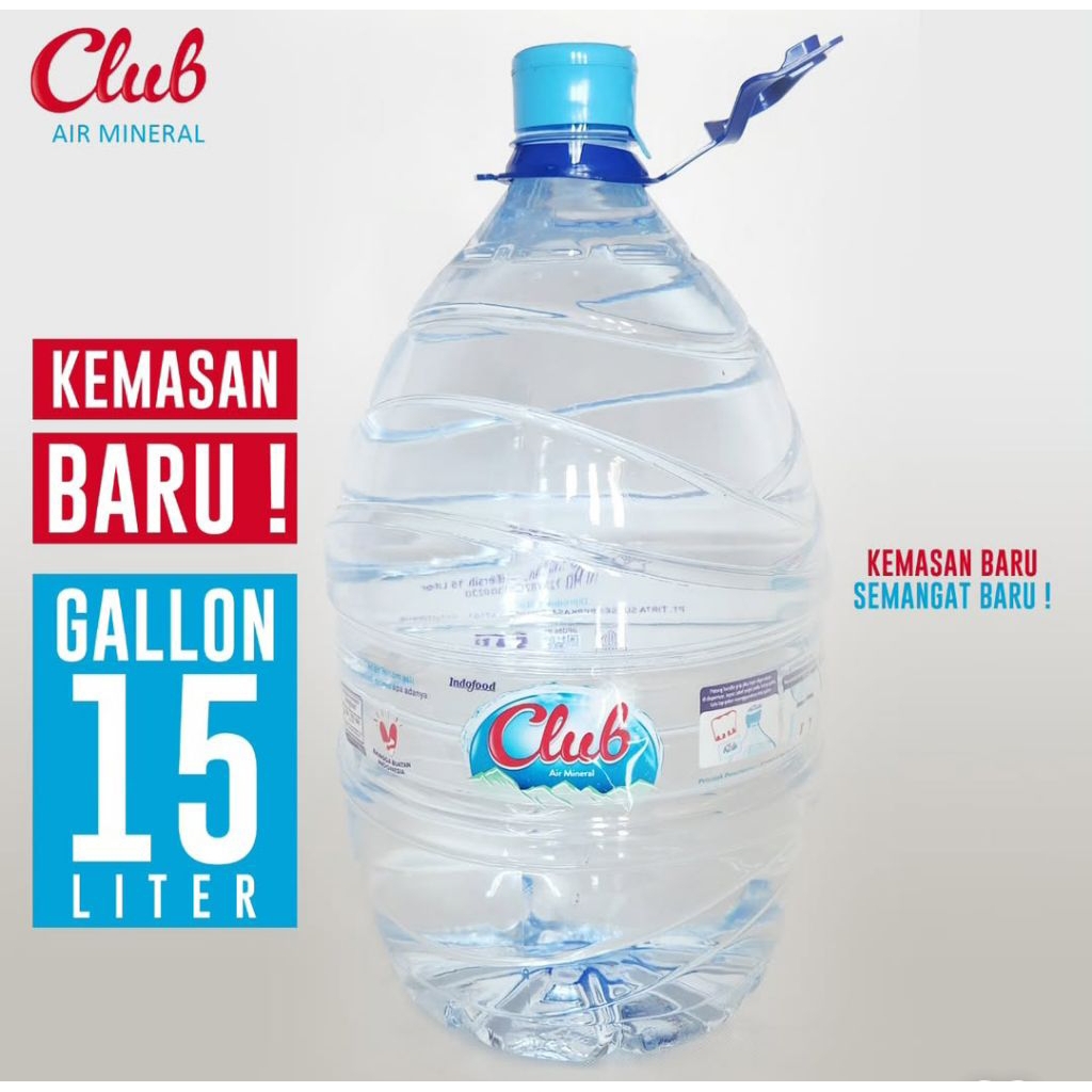 

CLUB AIR MINUM MINERAL GALON SEHAT DAN HYGIENIS UNTUK SEKALI PAKAI 15 L