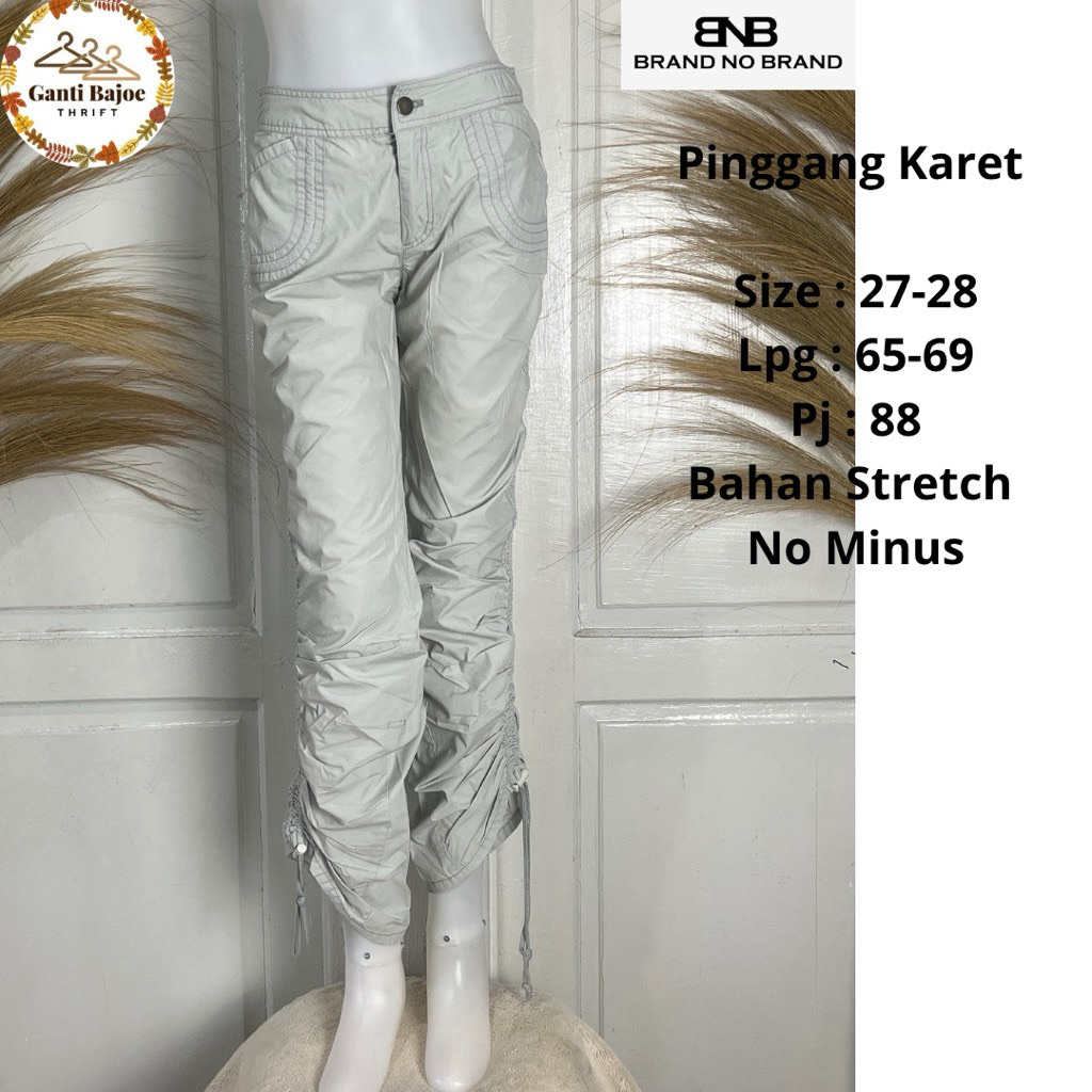 celana bahan preloved warna abu serut branded Comme Ca Ism