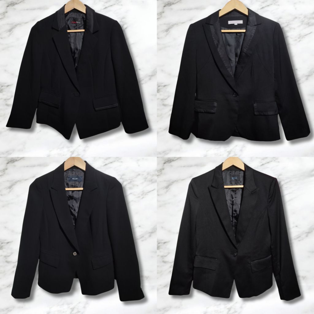 BEST SELLER JAS BLAZER HITAM WANITA FORMAL LD 90+ PRELOVED