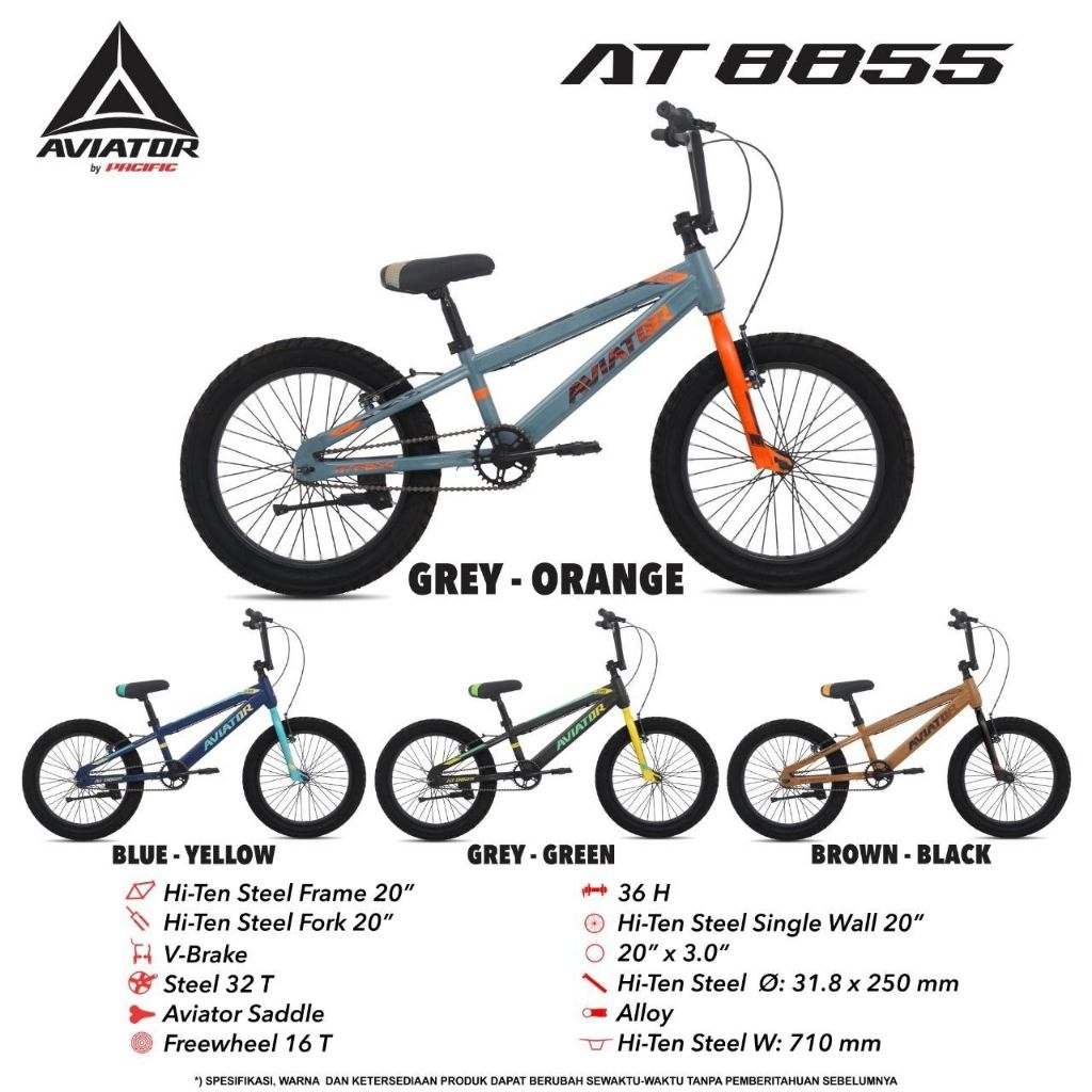 SEPEDA BMX AVIATOR 8855 UKURAN 20 BAN JUMBO